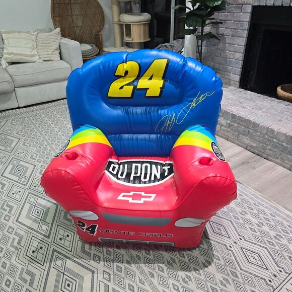 Jeff Gordon Inflatable Race Car Chair For Kids With DuPont Pepsi & GMAC Logos - - Picture 3 of 10